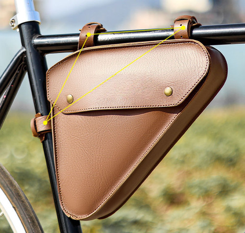 Leather bike bag - leather, tube