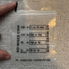 16 x PLASTIC COIN BAGS - MONEY