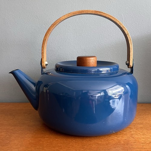 Vintage blue enamel tea - vintage, kettle