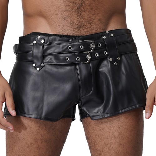 Men leather shorts hot - hot, pants