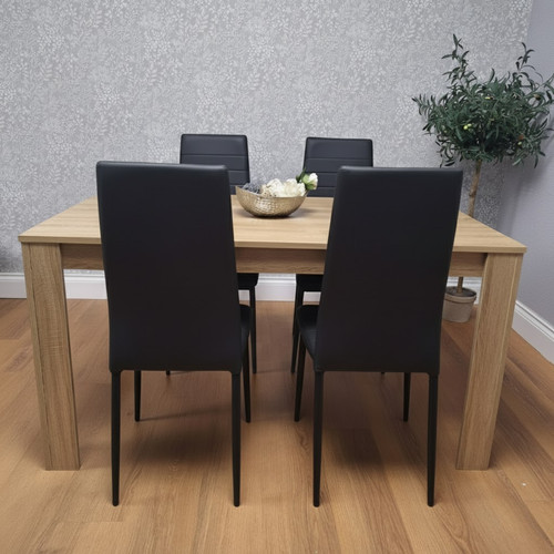 Oak effect dining table - table, set