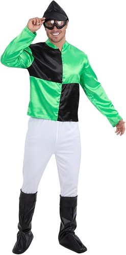 Mens jockey costume green - jockey,