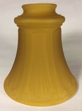New Satin Amber Pan Light Fixture Shade, 2 1/4" Fitter, 5.5" Tall, USA, #PS601