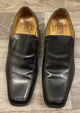 Loake L1 Loafers Black Vintage Slip On UK 10 Shoes Smart Work VGC