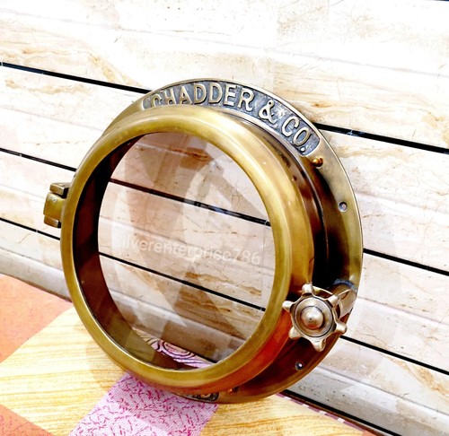 Antique brass porthole - brass,