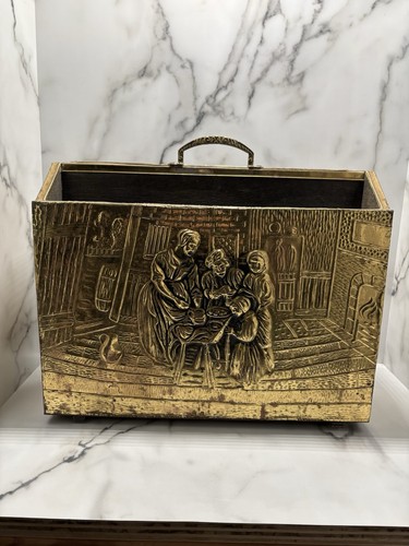 Hammered brass metal wood - metal,