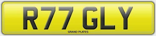 Number plate r77 - number, gly