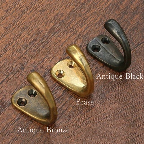 Small hook antique bronze - small,
