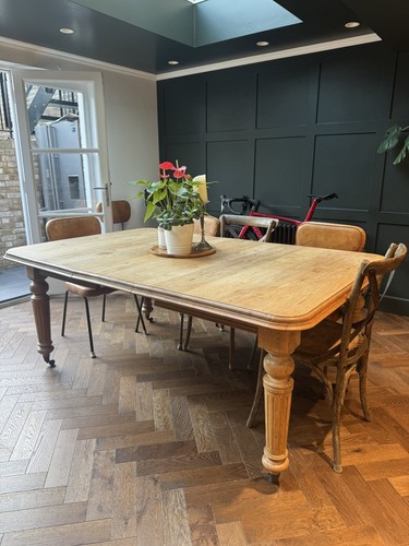 Large solid oak dining - dining, table
