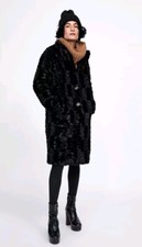 Zara FAUX FUR Long Coat Black