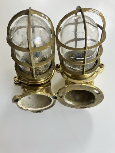 Pair vintage solid brass - vintage,