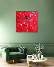 ORIGINAL LARGE ABSTRACT RED