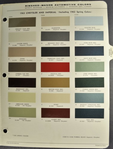 1963 chrysler paint chip - paint,
