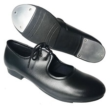 Black Tap Dance Shoes with Toe and Heel Taps. Child Size 5 up to 1