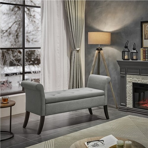 Storage ottoman with armrest - ottoman,
