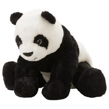 IKEA KRAMIG 30cm Baby Panda Soft Toy   White/Black Washable NEW
