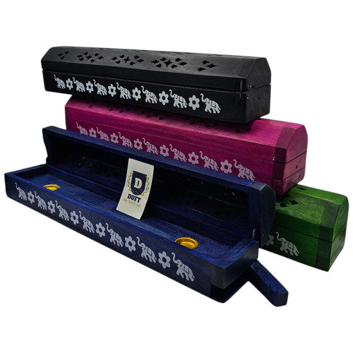 Wooden incense coffin box - incense,