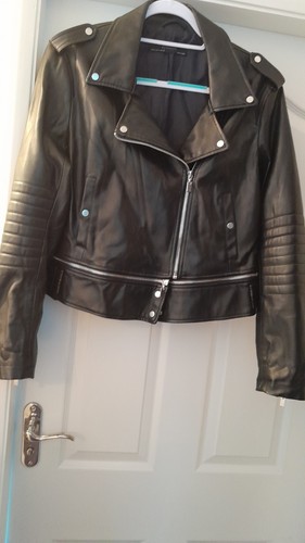 Zara jacket black faux - zara,