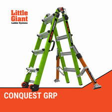 Little Giant Conquest GRP Ladder - Multi-Purpose Ladder Hi-Viz Green Fibreglass