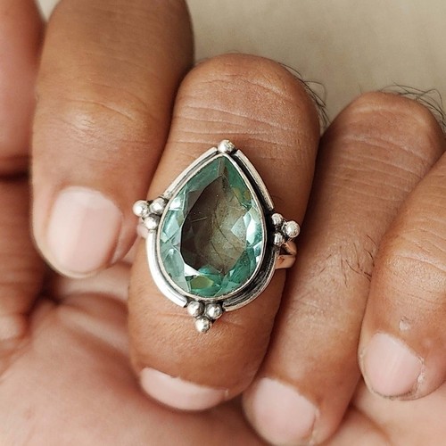 Aquamarine ring handmade women - ring,