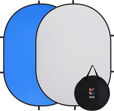 Kate Collapsible Backdrop Pop Up Background 5x6.5ft/1.5x2m, Blue/Grey 