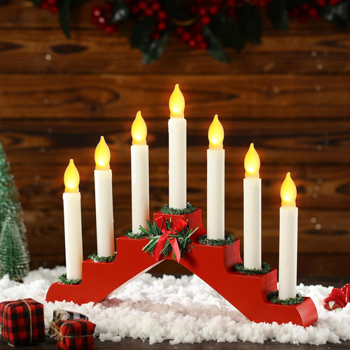 Christmas candelabra wood - christmas,