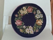 Tapestry Footstool Vintage