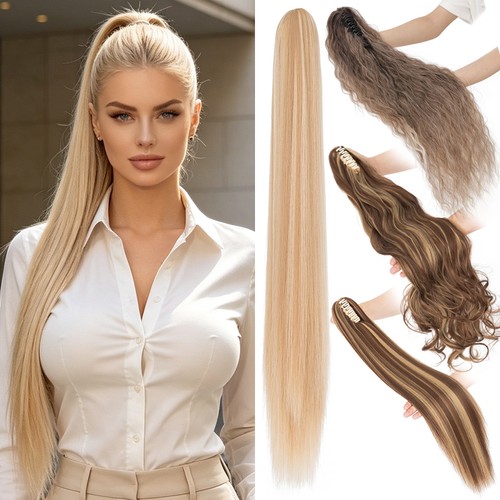 100 natural ponytail - natural, claw