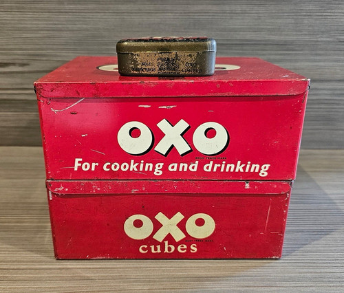Oxo vintage red tin boxes - vintage, x