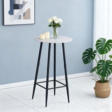 Wooden Bar Table and Velvet Bar Stool High Counter Chairs Breakfast Kitchen Pub