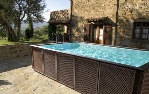 Plastic wooden swimming pools - wooden,