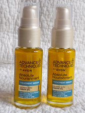 AVON 2 x ADVANCE TECHNIQUES ABSOLUTE NOURISHMENT ARGAN OIL HAIR SERUMS 30ml each