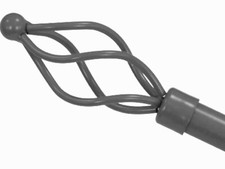 METAL CURTAIN POLE POLES EXTENDABLE TRACKS RAILS  "TWIST" SILVER GREY