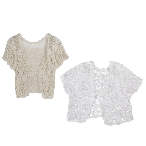 Women short sleeve crochet - short,