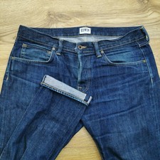 Edwin ED-55 Jeans Mens W38 L32 Blue Relaxed Fit Tapered Leg Selvedge Japan