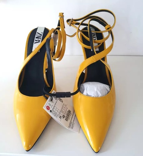 Zara yellow faux - faux, patent