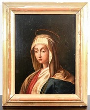 ⚜️ QUADRO SANTA MARIA VERGINE MADONNA VOLTO EPOCA 1900 DIPINTO OLIO TELA