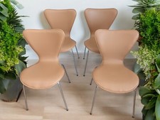 Mid Century Vintage Dining Chairs Reception Stackable Style of Fritz Hansen x 4