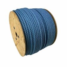 10mm Natural Sky Blue Cotton Rope x 95m On A Reel, 3 Strand, Coloured Cotton