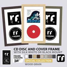 CD Frame Disc & Cover: Wood Grain Finish - Black, White, Greys & UV Glass Option