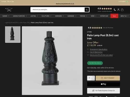 Victorian lamp post base - lamp,