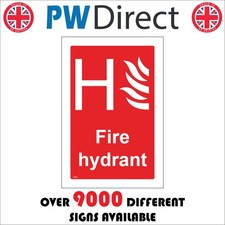 SIGN Fire Hydrant H Flames Red