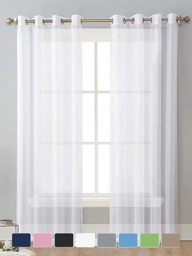 Solid sheer voile curtain - solid,