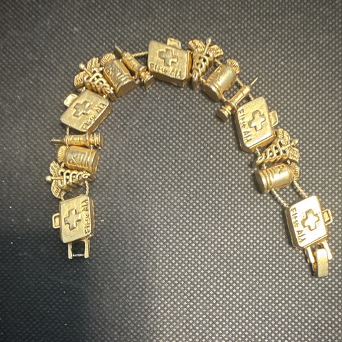 Vintage nurse charm bracelet - nurse,