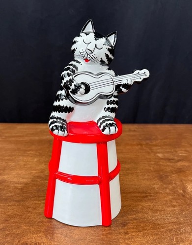 Kliban cat playing guitar - cat,