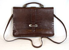 Lovely Vintage (1970's) Faux Crocodile Skin Shoulder Bag/Briefcase
