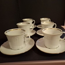 6 x Seltmann Weiden Porcelain Hot Tea /Coffee Cups & Saucers Julia Pattern 3.5"