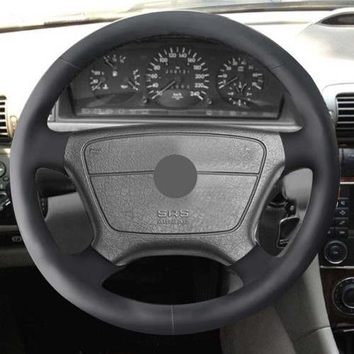 Black steering wheel leather - black,