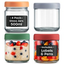 4 Pack Glass Mason Jars & Lids