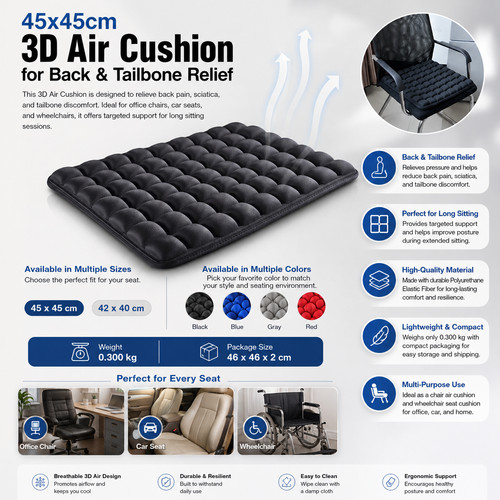 Air cell inflatable seat - 3d,